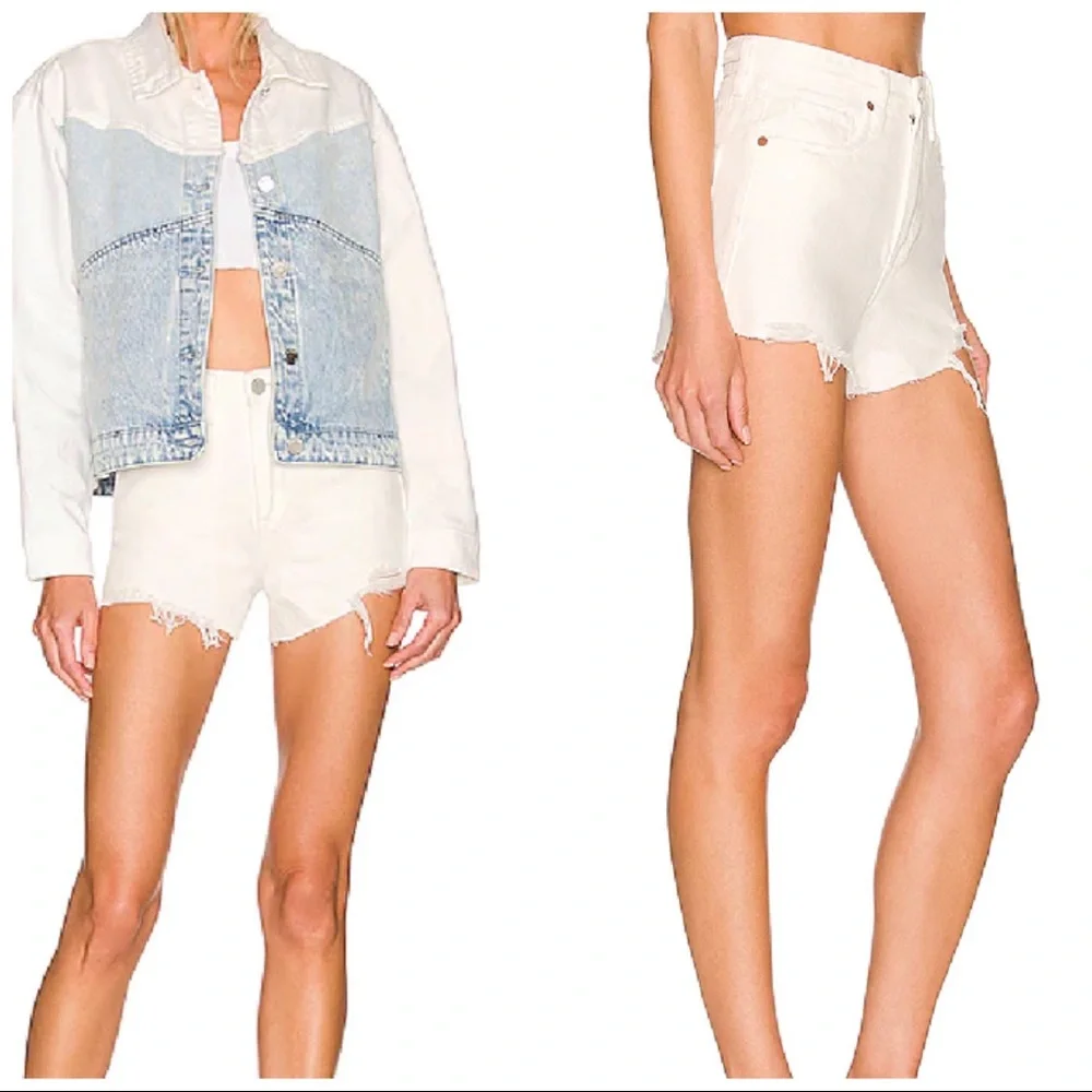 Hi Rise Rigid Distressed Shorts BlankNYC